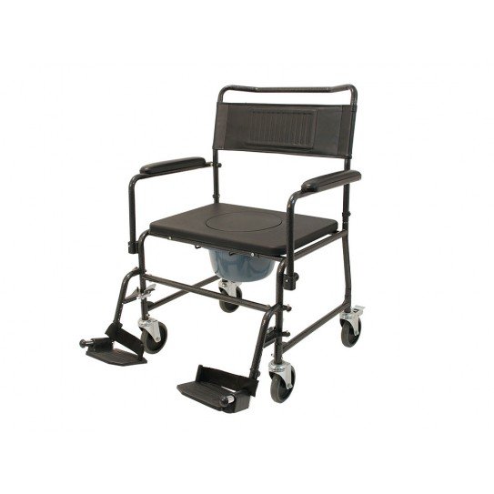 Стол за тежки хора MCT-30 XXL с широка седалка, подлакътници и кофа – подходящ за баня и спалня