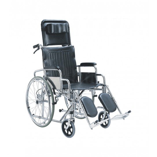 Рингова инвалидна количка MSW 4400 със стоманена рамка и подлакътници – изглед в профил