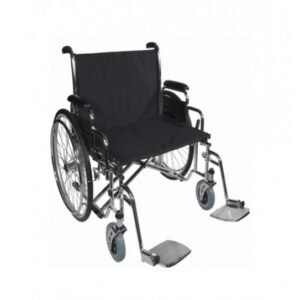 Инвалидна количка MSW 6000 с широка седалка и усилена метална конструкция – подходяща за хора до 180 кг.
