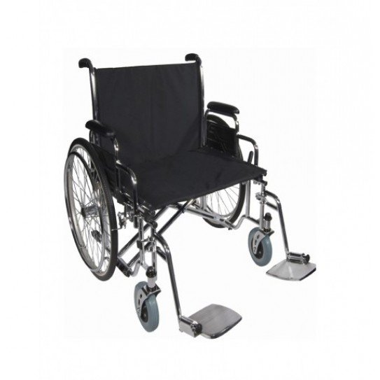 Инвалидна количка MSW 6000 с широка седалка и усилена метална конструкция – подходяща за хора до 180 кг.