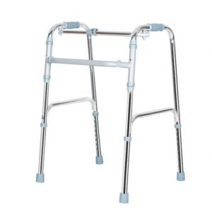 Проходилка W-001 с фиксирани крака, алуминиева рамка и регулируема височина – подходяща за възрастни и рехабилитация.