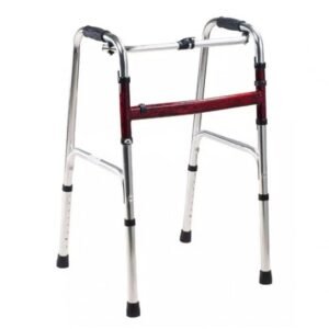 Проходилка W-005 със здрава стоманена конструкция, сгъваема рамка и възможност за монтиране на колела – подходяща за рехабилитация и вътрешна употреба.