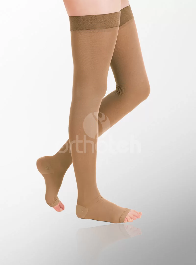 Дълги 7/8 компресивни чорапи Albert Andrè с отворени пръсти и силиконова лента – модел за жени и мъже