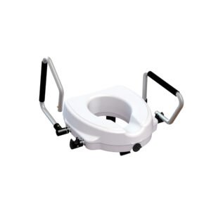 Тоалетна надстройка 12,5 см с падащи подлакътници и преден заключващ винт – подходяща за възрастни и пациенти